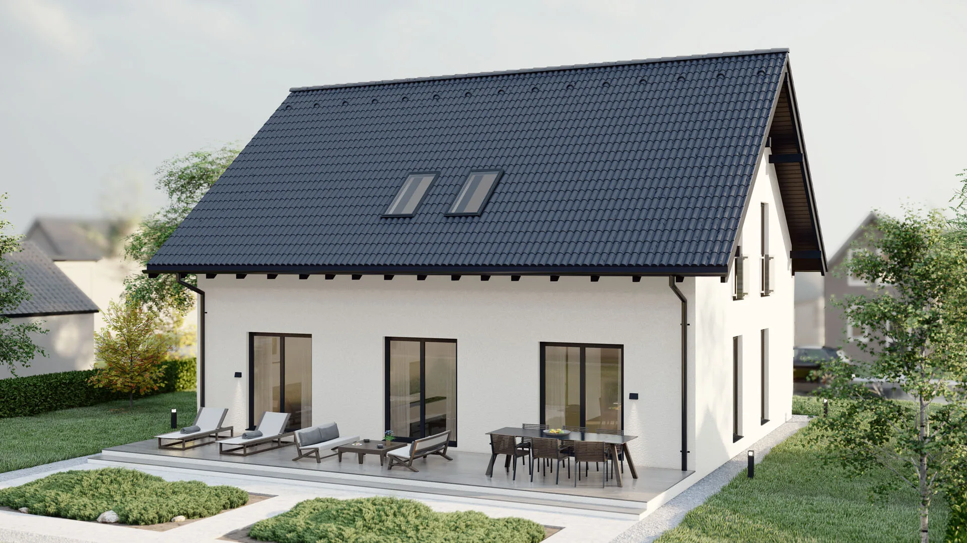 Moderní dřevostavba typu Highfield – Prostorná dvoupatrová rezidence pro celou rodinu
